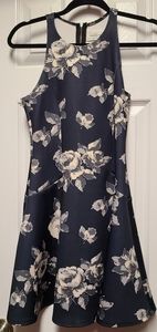 Navy Blue, blue gray fitted dress